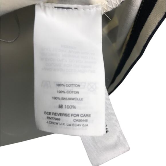 J.Crew One Shoulder Asymetric Top Wmns Size XS Navy Blue Stripe Ruffle Classic - Picture 9 of 9